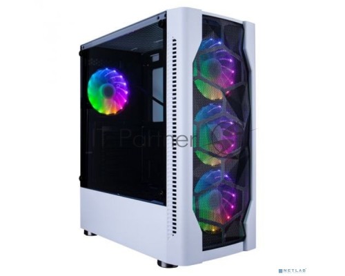 Компьютерный корпус 1STPLAYER DK D4 WHITE / ATX, tempered glass, metal mesh / 4x 120mm LED fans inc. / D4-WH-4G6