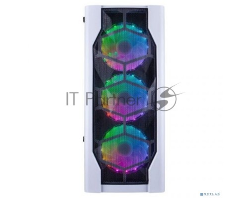 Компьютерный корпус 1STPLAYER DK D4 WHITE / ATX, tempered glass, metal mesh / 4x 120mm LED fans inc. / D4-WH-4G6