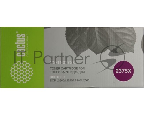 Картридж лазерный Cactus CS-TN2375X черный (5200стр.) для Brother DCP L2500/L2520/L2540/L2560