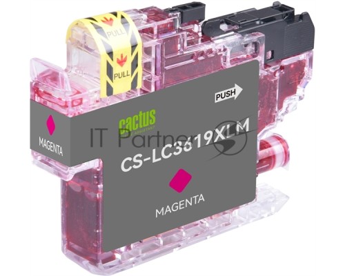 Картридж струйный Cactus CS-LC3619XLM пурпурный (18.4мл) для Brother MFC-J2330DW/J2730DW/J3530DW/J3930DW