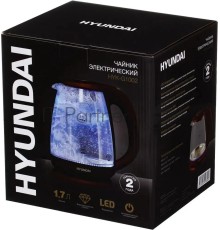 Чайник электрический Hyundai HYK-G1002 1.7л. 2200Вт бордовый (корпус: стекло)