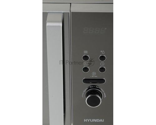 Микроволновая печь Hyundai HYM-D3002 серебристый, 20 л, 700 Вт, переключатели - поворотный механизм/кнопки
