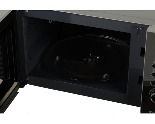 Микроволновая печь Hyundai HYM-D3002 серебристый, 20 л, 700 Вт, переключатели - поворотный механизм/кнопки