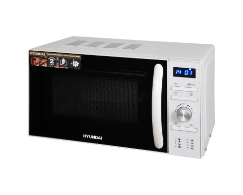 Микроволновая печь Hyundai HYM-D3027 белый, 20 л, 700 Вт, переключатели - поворотный механизм/кнопки