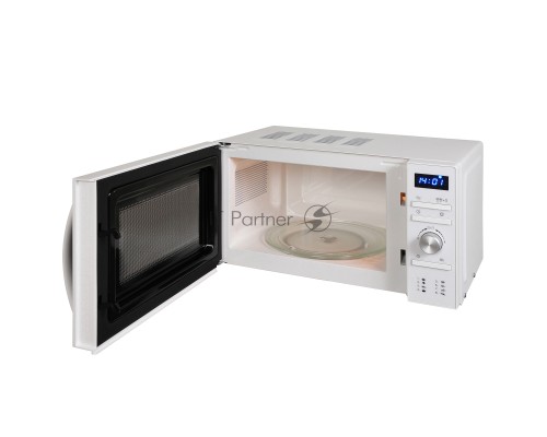 Микроволновая печь Hyundai HYM-D3027 белый, 20 л, 700 Вт, переключатели - поворотный механизм/кнопки