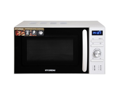 Микроволновая печь Hyundai HYM-D3027 белый, 20 л, 700 Вт, переключатели - поворотный механизм/кнопки