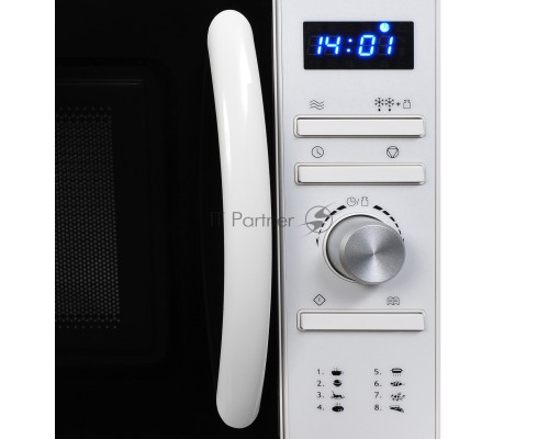 Микроволновая печь Hyundai HYM-D3027 белый, 20 л, 700 Вт, переключатели - поворотный механизм/кнопки