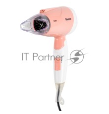 Фен Blackton Bt HD1001C White-Pink Мощность 1000 Вт, Напряжение 220 В, 50 Гц, Регулировка воздушного потока 2, Регулировка температуры 3, Складная ручка, Петля для подвешивания, Концентратор.