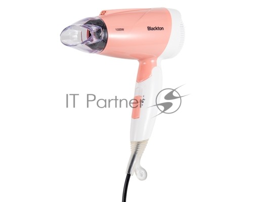 Фен Blackton Bt HD1001C White-Pink Мощность 1000 Вт, Напряжение 220 В, 50 Гц, Регулировка воздушного потока 2, Регулировка температуры 3, Складная ручка, Петля для подвешивания, Концентратор.