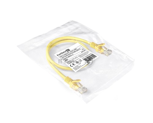 Патч-корд ExeGate EX286376RUS UTP-RJ45-RJ45-5e-0,5M-LSZH-YL, UTP, cat.5e, LSZH, 0.5м, желтый