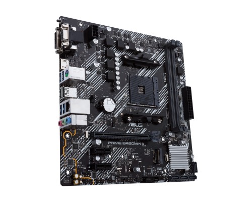 Материнская плата ASUS PRIME B450M-K II, Socket AM4, AMD B450, 2xDDR4, 4xSATA, 1xM.2, 1xPCI-E 3.0 x16, 2xPCI-E x1, 1xDVI-D, 1xHDMI, 1xVGA, 1x 1Gb LAN, 4xUSB-A 3.2 Gen 1, 2xUSB-A 2.0, 3x3.5 мм, 7.1, Micro-ATX