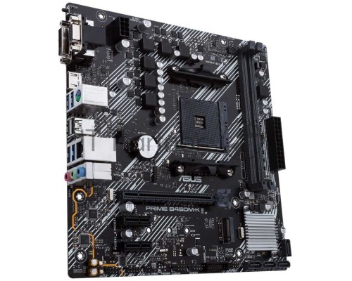 Материнская плата ASUS PRIME B450M-K II, Socket AM4, AMD B450, 2xDDR4, 4xSATA, 1xM.2, 1xPCI-E 3.0 x16, 2xPCI-E x1, 1xDVI-D, 1xHDMI, 1xVGA, 1x 1Gb LAN, 4xUSB-A 3.2 Gen 1, 2xUSB-A 2.0, 3x3.5 мм, 7.1, Micro-ATX