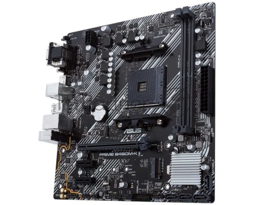 Материнская плата ASUS PRIME B450M-K II, Socket AM4, AMD B450, 2xDDR4, 4xSATA, 1xM.2, 1xPCI-E 3.0 x16, 2xPCI-E x1, 1xDVI-D, 1xHDMI, 1xVGA, 1x 1Gb LAN, 4xUSB-A 3.2 Gen 1, 2xUSB-A 2.0, 3x3.5 мм, 7.1, Micro-ATX
