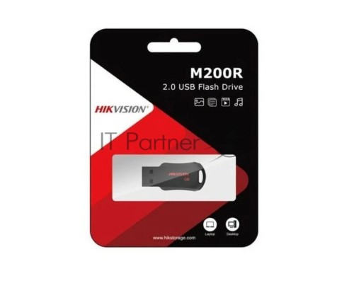 Флеш диск HIKVision HS-USB-M200R(STD)/USB2.0/64G 64Gb <HS-USB-M200R(STD)/USB2.0/64G>, USB2.0, пластиковый корпус