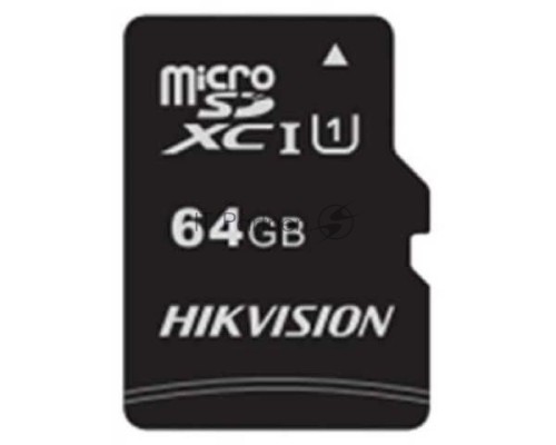 Флеш карта microSDHC 64GB Hikvision HS-TF-C1(STD)/64G/Adapter <HS-TF-C1(STD)/64G/Adapter>  (с SD адаптером) R/W Speed 92/30MB/s , V30
