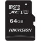 Флеш карта microSDHC 64GB Hikvision HS-TF-C1(STD)/64G/Adapter <HS-TF-C1(STD)/64G/Adapter>  (с SD адаптером) R/W Speed 92/30MB/s , V30