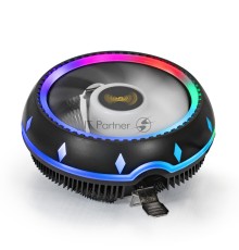 Кулер ExeGate  Dark Magic RGB  100W (Al black coating, LGA775/1150/1151/1155/1156/1200/AM2/AM2+/AM3/AM3+/AM4/FM1/FM2/754/939/940, TDP 100W, Fan 120mm, PWM, 900-2000RPM, Hydro bearing, 4pin, 11-24db, 410г, черный, RGB подсветка, с термопастой, на защелках