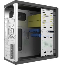 Компьютерный корпус с блоком питания Foxline 450Вт. Сase Forza mATX, 450W, 2xUSB2.0, Black, w/o FAN, 12 cm fan PSU, power cord