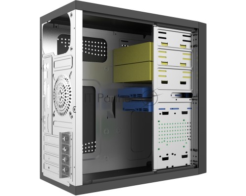 Компьютерный корпус с блоком питания Foxline 450Вт. Сase Forza mATX, 450W, 2xUSB2.0, Black, w/o FAN, 12 cm fan PSU, power cord