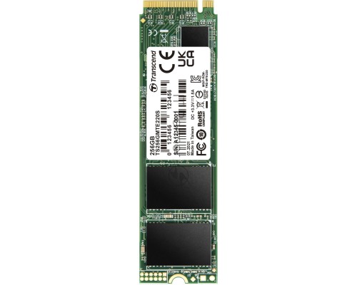 Накопитель SSD Transcend MTE220S SSD 256GB, 3D TLC, M.2 (2280), PCIe Gen 3.0 x4, NVMe, R3300/W1100, TBW 550