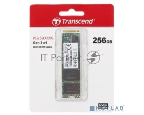 Накопитель SSD Transcend MTE220S SSD 256GB, 3D TLC, M.2 (2280), PCIe Gen 3.0 x4, NVMe, R3300/W1100, TBW 550