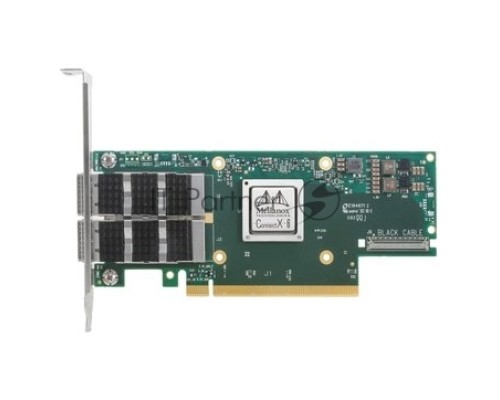 Адаптер MELLANOX Infiniband ConnectX®-6 VPI adapter card, 100Gb/s (HDR100, EDR IB and 100GbE), dual-port QSFP56, PCIe3.0/4.0 x16, tall bracket, single pack