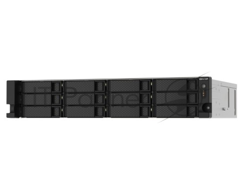 Сетевое хранилище без дисков SMB QNAP TS-1273AU-RP-8G NAS 12 HDD trays, 2x 2.5 GbE, rackmount, 2 PSU. 4-core AMD V1500B  2,2 GHz , RAM 8 GB (8 GB UDIMM DDR4 (1 x 8 GB) up to 32 GB (2 x 16 GB)). W/o rail kit RAIL-B02