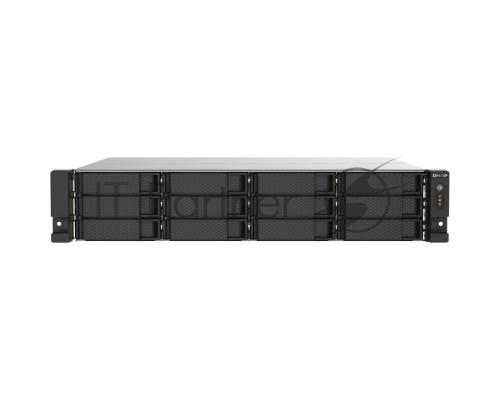 Сетевое хранилище без дисков SMB QNAP TS-1273AU-RP-8G NAS 12 HDD trays, 2x 2.5 GbE, rackmount, 2 PSU. 4-core AMD V1500B  2,2 GHz , RAM 8 GB (8 GB UDIMM DDR4 (1 x 8 GB) up to 32 GB (2 x 16 GB)). W/o rail kit RAIL-B02