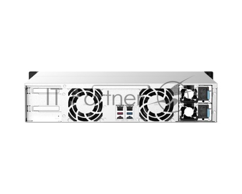 Сетевое хранилище без дисков SMB QNAP TS-1273AU-RP-8G NAS 12 HDD trays, 2x 2.5 GbE, rackmount, 2 PSU. 4-core AMD V1500B  2,2 GHz , RAM 8 GB (8 GB UDIMM DDR4 (1 x 8 GB) up to 32 GB (2 x 16 GB)). W/o rail kit RAIL-B02