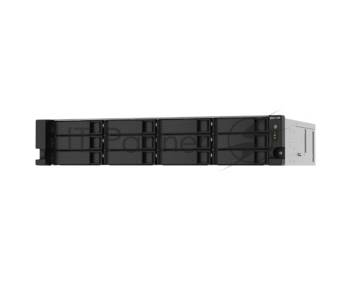 Сетевое хранилище без дисков SMB QNAP TS-1273AU-RP-8G NAS 12 HDD trays, 2x 2.5 GbE, rackmount, 2 PSU. 4-core AMD V1500B  2,2 GHz , RAM 8 GB (8 GB UDIMM DDR4 (1 x 8 GB) up to 32 GB (2 x 16 GB)). W/o rail kit RAIL-B02