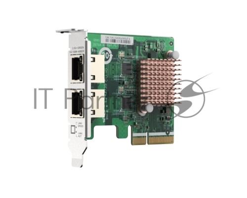 Сетевая карта QNAP QXG-2G2T-I225 2-port 2.5 GbE network expansion card, Controller I225-LM,  PCIe Gen2 x2, 3 x Brackets included (Full-height, Low-profile and Specialized for QNAP NAS)