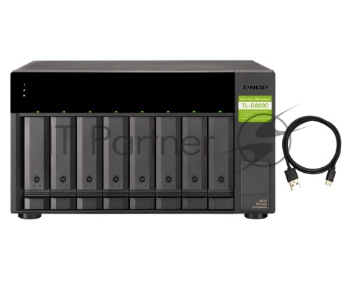 Полка расширения сетевого хранилища без дисков SMB QNAP TL-D800C USB 3.2 Gen 2 Type-C JBOD storage enclosure, 8-tray 3,5
