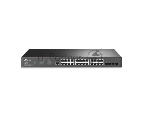 Коммутатор TP-Link JetStream™ 24-port Gigabit L2/L2+ Managed Switch with 4 SFP slots, support SDN controller, abundant L2/L2+ features, 1U rack mountable, full managed via web UI/CLI/Console/SSH/Telnet/SNMP.