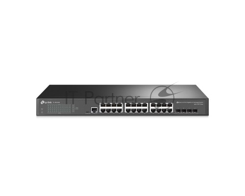 Коммутатор TP-Link JetStream™ 24-port Gigabit L2/L2+ Managed Switch with 4 SFP slots, support SDN controller, abundant L2/L2+ features, 1U rack mountable, full managed via web UI/CLI/Console/SSH/Telnet/SNMP.