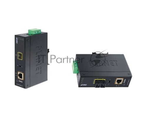 Индустриальный медиа конвертер IGTP-805AT IP30 Industrial 10/100/1000Base-T to Gigabit SFP Converter with 802.3at POE+ (-40 to 75C)