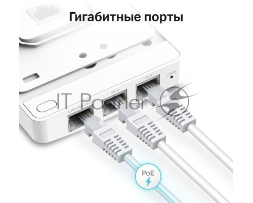 Точка доступа TP-Link AC1200 dual band wall-plate access point, 866Mbps at 5GHz and 300Mbps at 2.4G, 4 Giga LAN port