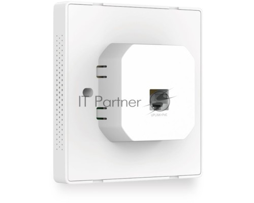 Точка доступа TP-Link Omada AC1200 wireless MU-MIMO Gigabit wall-plate Access Point, 1 Gigabit downlink port, 1 gigabit uplink port, 802.3af/at PoE in, wall plate mounting, support standalone mode and controlled by Omada SDN controller (Software/hardware