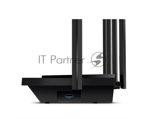 Роутер TP-Link Archer AX73 AX5400 Dual Band Wireless Gigabit Router, 1.5 GHz Tri-Core CPU, 1 GE WAN + 4 GE LAN ports, 1× USB 3.0 Port, support 1024-QAM, OFDMA, MU-MIMO, Airtime Fairness, Beamforming, 160MHz Channel Width, come with HomeShieldTM, support 