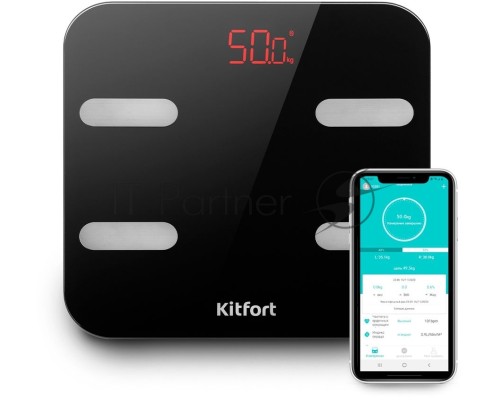 Весы напольные электронные Kitfort KT-806 макс.180кг черный