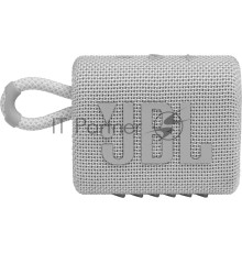 Портативная акустика, JBL GO 3 белый Bluetooth 5.1, мощность 4.2 Вт RMS, время зарядки аккумулятора 2,5 ч, время воспроизведения контента до 5ч, вес 209 г, цвет белый