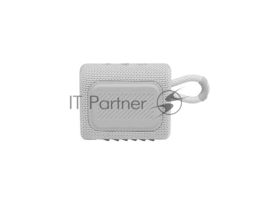 Портативная акустика, JBL GO 3 белый Bluetooth 5.1, мощность 4.2 Вт RMS, время зарядки аккумулятора 2,5 ч, время воспроизведения контента до 5ч, вес 209 г, цвет белый
