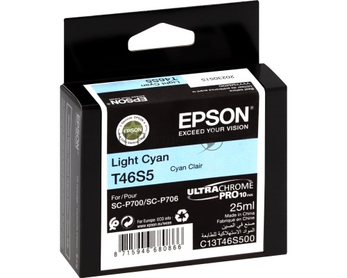 Картридж Epson T46S5 (C13T46S500) светло-голубой (25 мл) для SureColor SC-P700