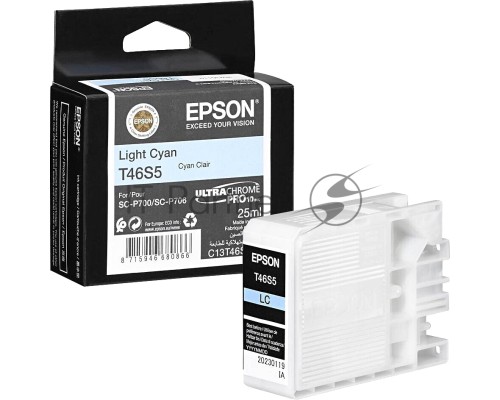 Картридж Epson T46S5 (C13T46S500) светло-голубой (25 мл) для SureColor SC-P700