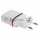 Сетевое зарядное устройство USB (СЗУ) (5 V, 1000 mA) белое с красной полоской REXANT