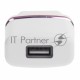 Сетевое зарядное устройство USB (СЗУ) (5 V, 1000 mA) белое с красной полоской REXANT