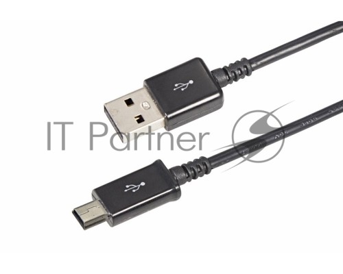 USB кабель miniUSB длинный штекер 1 м черный