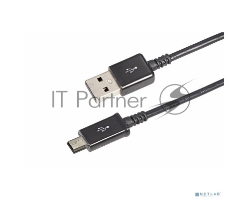 USB кабель miniUSB длинный штекер 1 м черный