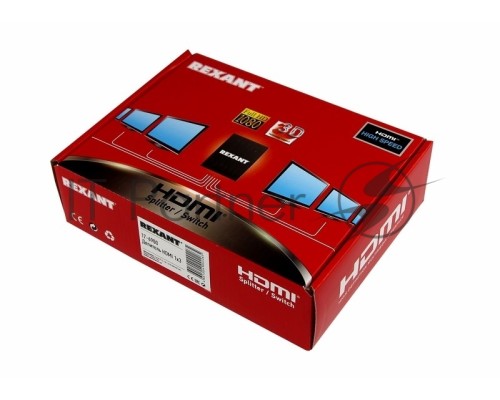 Делитель гнездо HDMI на 3 гнезда HDMI, металл  REXANT