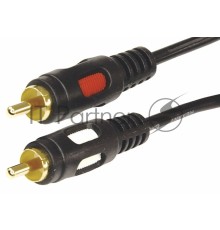 Шнур 2 RCA - 2 RCA, длина 1,5 метра, черный (GOLD) REXANT