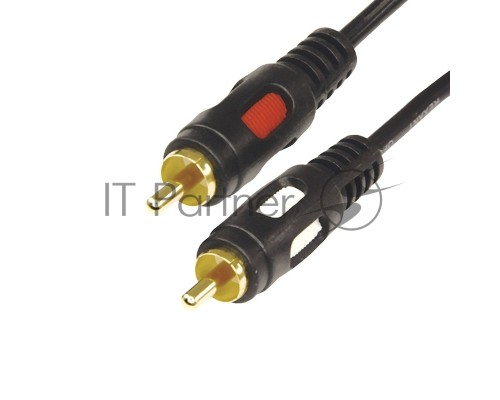 Шнур 2 RCA - 2 RCA, длина 3 метра, черный (GOLD) REXANT